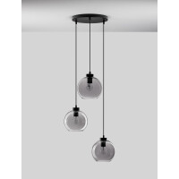 Nova Luce 9241140 Palmer E27 Pendelleuchte Schwarz, Rauchigg