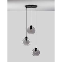 Nova Luce 9241140 Palmer E27 Pendelleuchte Schwarz, Rauchigg