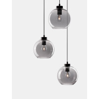 Nova Luce 9241140 Palmer E27 Pendelleuchte Schwarz, Rauchigg