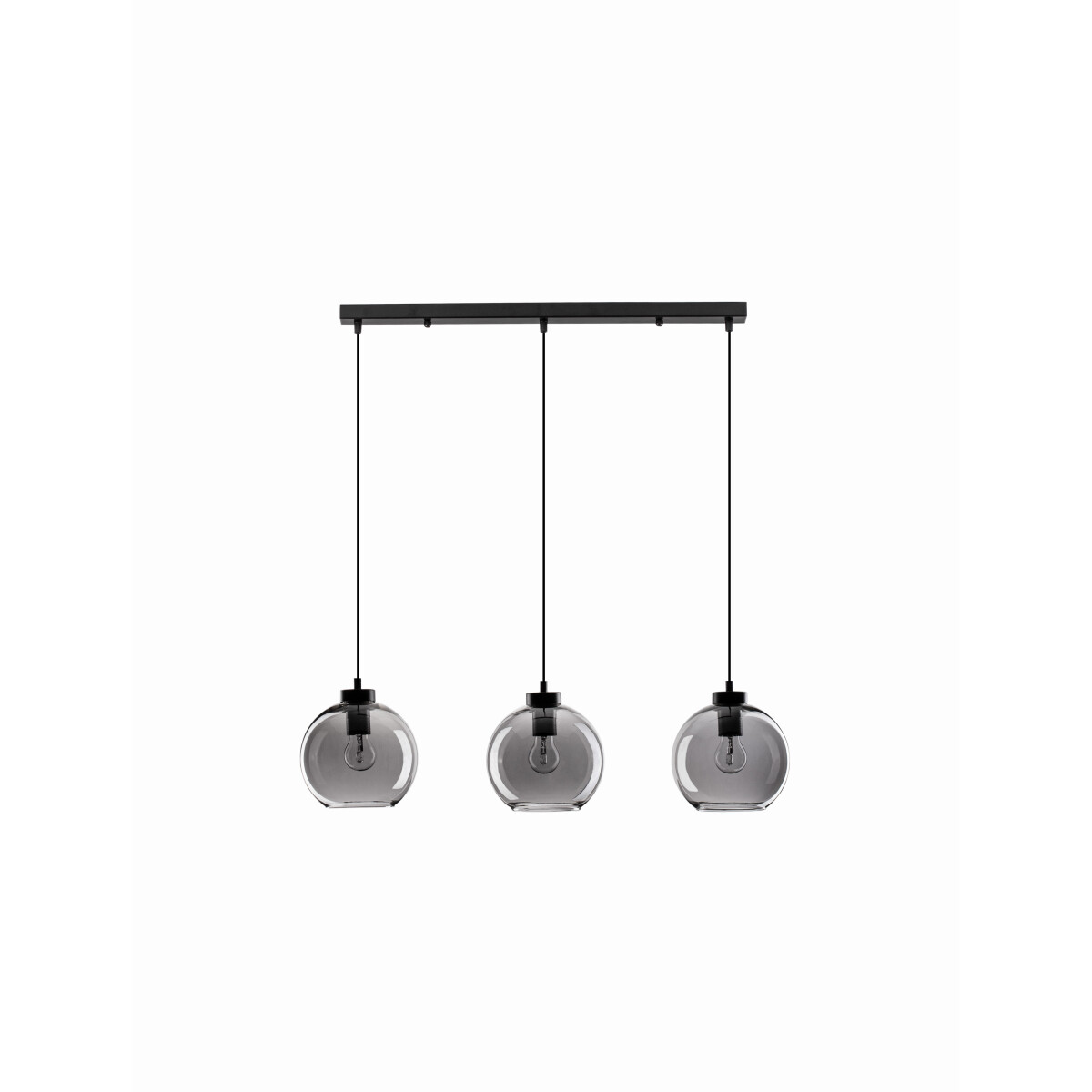 Nova Luce 9241150 Palmer E27 Pendelleuchte Schwarz, Rauchiggrau