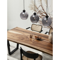 Nova Luce 9241150 Palmer E27 Pendelleuchte Schwarz, Rauchigg
