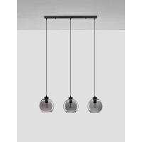 Nova Luce 9241150 Palmer E27 Pendelleuchte Schwarz, Rauchigg