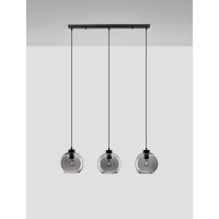 Nova Luce 9241150 Palmer E27 Pendelleuchte Schwarz, Rauchigg
