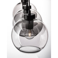 Nova Luce 9241150 Palmer E27 Pendelleuchte Schwarz, Rauchigg