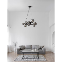 Nova Luce 9028855 Odillia G9 Pendelleuchte Schwarz, Rauchigg