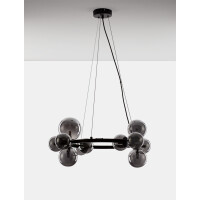 Nova Luce 9028855 Odillia G9 Pendelleuchte Schwarz, Rauchigg