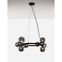 Nova Luce 9028855 Odillia G9 Pendelleuchte Schwarz, Rauchigg