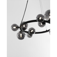 Nova Luce 9028855 Odillia G9 Pendelleuchte Schwarz, Rauchigg