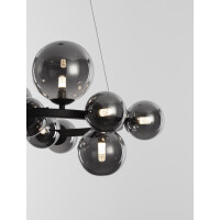 Nova Luce 9028855 Odillia G9 Pendelleuchte Schwarz, Rauchigg