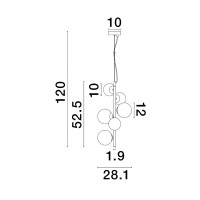 Nova Luce 9028859 Odillia G9 Pendelleuchte Schwarz, Rauchigg