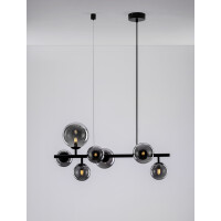 Nova Luce 9028857 Odillia G9 Pendelleuchte Schwarz, Rauchigg