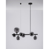 Nova Luce 9028857 Odillia G9 Pendelleuchte Schwarz, Rauchigg