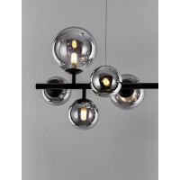 Nova Luce 9028857 Odillia G9 Pendelleuchte Schwarz, Rauchigg