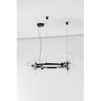 Nova Luce 9009249 Odillia G9 Pendelleuchte Schwarz, Transpar