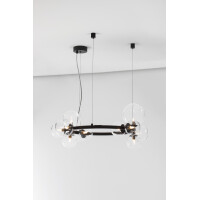 Nova Luce 9009249 Odillia G9 Pendelleuchte Schwarz, Transpar