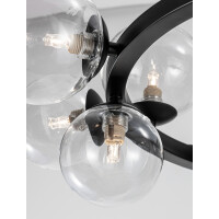 Nova Luce 9009249 Odillia G9 Pendelleuchte Schwarz, Transpar