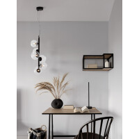 Nova Luce 9009251 Odillia G9 Pendelleuchte Schwarz, Transpar