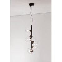 Nova Luce 9009251 Odillia G9 Pendelleuchte Schwarz, Transpar