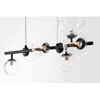 Nova Luce 9009250 Odillia G9 Pendelleuchte Schwarz, Transpar