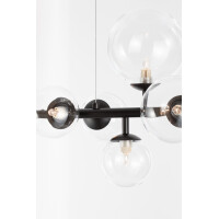 Nova Luce 9009250 Odillia G9 Pendelleuchte Schwarz, Transpar