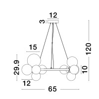 Nova Luce 9028856 Odillia G9 Pendelleuchte Gold, Weiß 