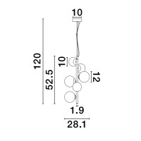 Nova Luce 9028860 Odillia G9 Pendelleuchte Gold, Weiß 