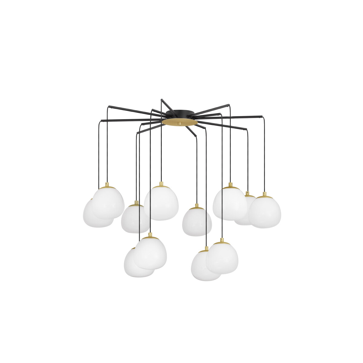 Nova Luce 9009261 The Egg G9 Pendelleuchte Gold, Weiß, Schwarz