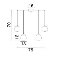 Nova Luce 9009260 The Egg G9 Pendelleuchte Gold, Weiß,