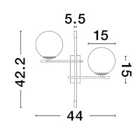 Nova Luce 9009297 Git G9 Wandleuchte Gold, Weiß, Schwa