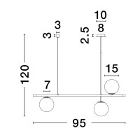 Nova Luce 9009295 Git G9 Pendelleuchte Gold, Weiß, Sch