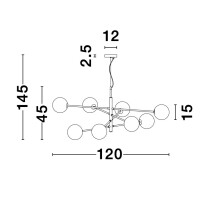 Nova Luce 9143308 Vitra G9 Pendelleuchte Gold, Weiß, S