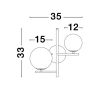 Nova Luce 9190421 Impero G9 Wandleuchte Schwarz, Weiß 