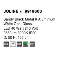 Nova Luce 9919603 Joline LED Pendelleuchte Schwarz, Wei&szli
