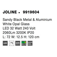 Nova Luce 9919604 Joline LED Pendelleuchte Schwarz, Wei&szli
