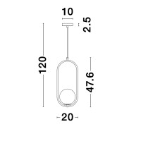 Nova Luce 9988170 Obitar G9 Pendelleuchte Gold, Weiß 4