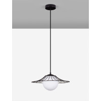 Nova Luce 9620126 Fly E27 Pendelleuchte Schwarz, Weiß 