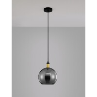 Nova Luce 9035960 Mirro E27 Pendelleuchte Gold, Schwarz, Rau