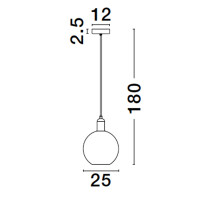 Nova Luce 9035960 Mirro E27 Pendelleuchte Gold, Schwarz, Rau