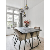 Nova Luce 9035963 Mirro E27 Pendelleuchte Gold, Schwarz, Rau