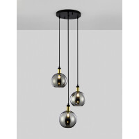 Nova Luce 9035963 Mirro E27 Pendelleuchte Gold, Schwarz, Rau