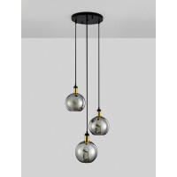 Nova Luce 9035963 Mirro E27 Pendelleuchte Gold, Schwarz, Rau
