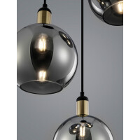 Nova Luce 9035963 Mirro E27 Pendelleuchte Gold, Schwarz, Rau