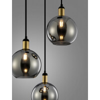 Nova Luce 9035963 Mirro E27 Pendelleuchte Gold, Schwarz, Rau