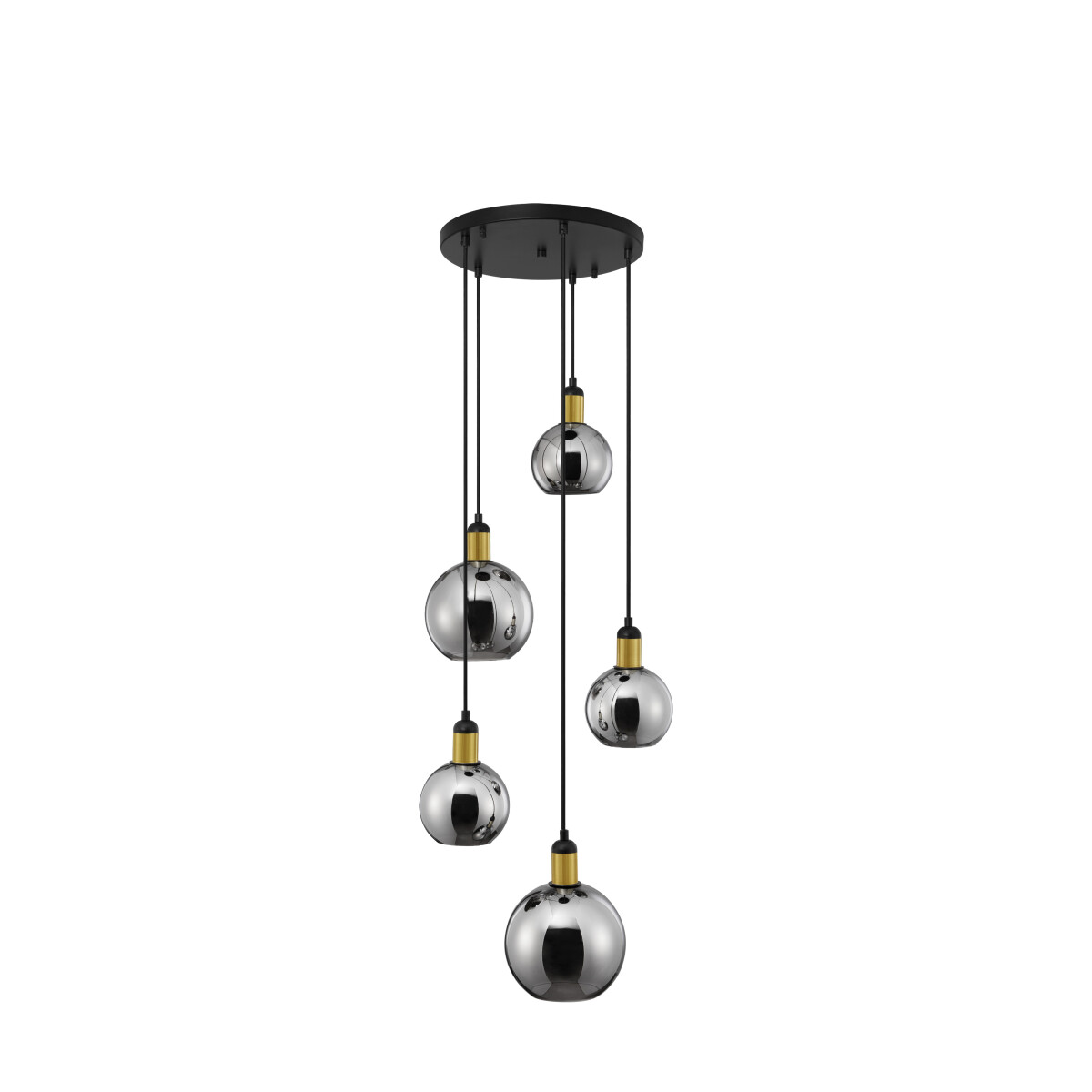 Nova Luce 9035965 Mirro E27 Pendelleuchte Gold, Schwarz, Rauchiggrau