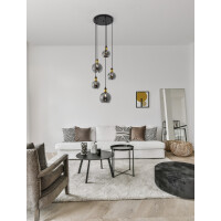 Nova Luce 9035965 Mirro E27 Pendelleuchte Gold, Schwarz, Rau