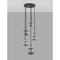 Nova Luce 9035965 Mirro E27 Pendelleuchte Gold, Schwarz, Rau