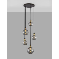 Nova Luce 9035965 Mirro E27 Pendelleuchte Gold, Schwarz, Rau