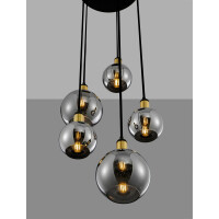 Nova Luce 9035965 Mirro E27 Pendelleuchte Gold, Schwarz, Rau