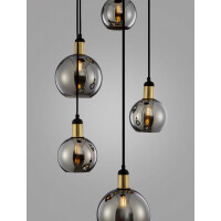 Nova Luce 9035965 Mirro E27 Pendelleuchte Gold, Schwarz, Rau