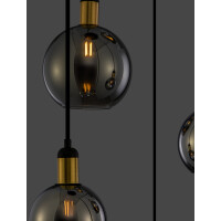 Nova Luce 9035965 Mirro E27 Pendelleuchte Gold, Schwarz, Rau